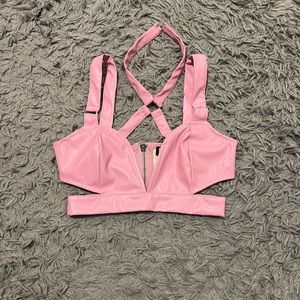 Pink Pleather Top